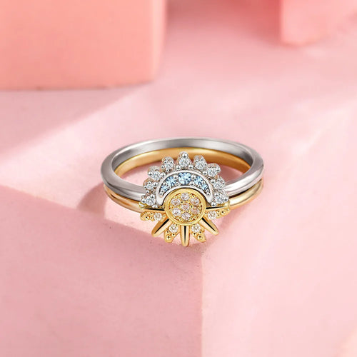 Lunevelyn Celestial Sun & Moon Couple Ring Set