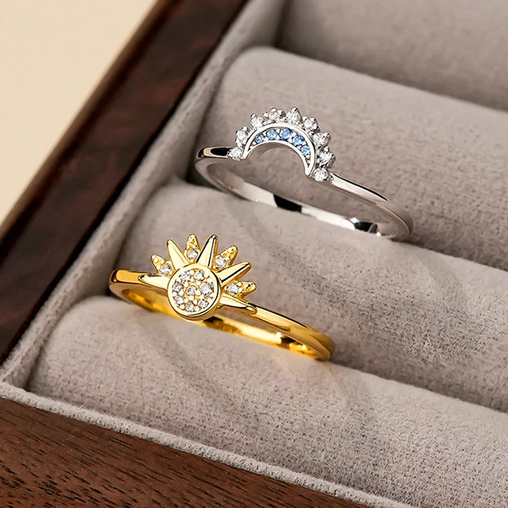Lunevelyn Celestial Sun & Moon Couple Ring Set
